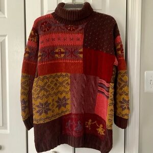 The J.Peterman Company Turtle Neck Sweater Men’s Size XSmall Cotton Multicolor